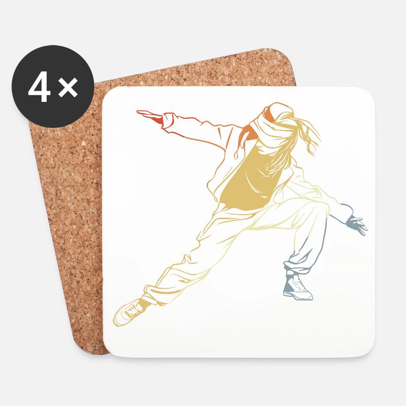 Vintage Breakdancerin - Untersetzer (4er-Set) - Weiß