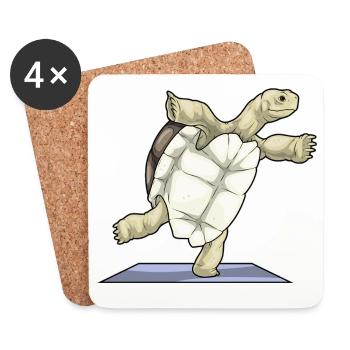 Turtle Yoga Fitness Gymnastique - Dessous de verre (lot de 4) - blanc - Devant