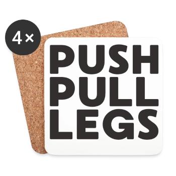 Push Pull Beine Repeat Trainingssplit - Untersetzer (4er-Set) - Weiß - Vorne