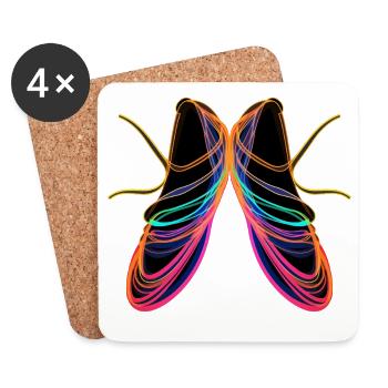Ballet Shoes Steamwave Art - Coasters (set of 4) - white - Front