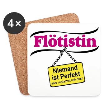 Flötistin Pink – Niemand ist Perfekt - Untersetzer (4er-Set) - Weiß - Vorne