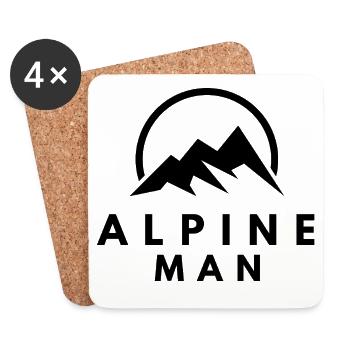 ALPINE MAN - Untersetzer (4er-Set) - Weiß - Vorne