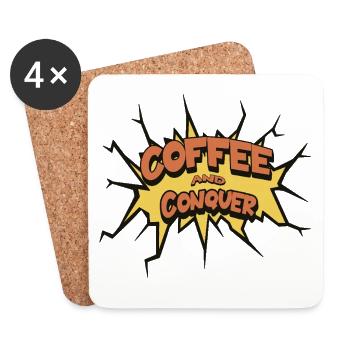 Coffee and Conquer - Coasters (set of 4) - white - Front
