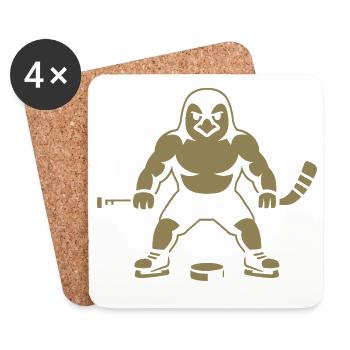 Pinguin Eishockey Spieler Minimalistisch  - Untersetzer (4er-Set) - Weiß - Vorne