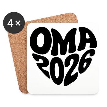 Oma 2026 - Untersetzer (4er-Set) - Weiß - Vorne