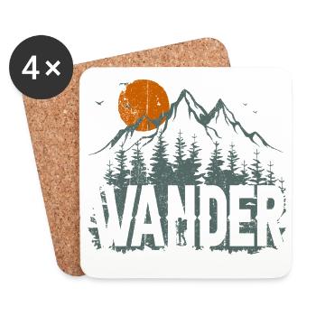 Entdecker-Design für Bergwildnis - Untersetzer (4er-Set) - Weiß - Vorne