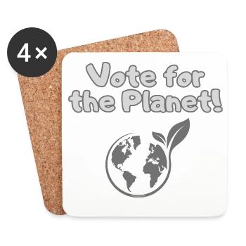 Vote for the Planet – Klima Krise Statement Shirt - Untersetzer (4er-Set) - Weiß - Vorne