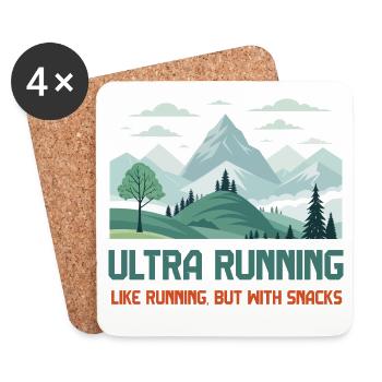 L’ultra running, comme la course à pied mais avec des collations - Dessous de verre (lot de 4) - blanc - Devant