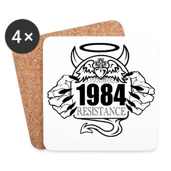 1984 Resistance – Rebel Against Control Design - Coasters (set of 4) - white - Front