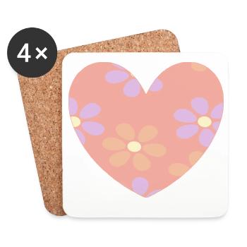 Cadeau pour la fête des mères : Idée de cadeau pour la fête des mères - Dessous de verre (lot de 4) - blanc - Devant