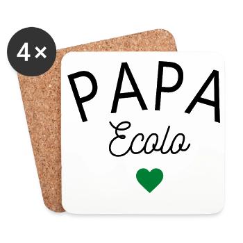 ECO DAD,Heart ,Ecology, Nature,Quote,Sentence - Coasters (set of 4) - white - Front