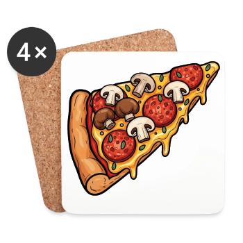 Pizza - Coasters (set of 4) - white - Front