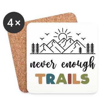 Trailrunning – Nie genug Trails - Untersetzer (4er-Set) - Weiß - Vorne