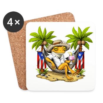 Grenouille coqui de Porto Rico - Dessous de verre (lot de 4) - blanc - Devant