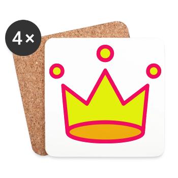 Crown Icon - Untersetzer (4er-Set) - Weiß - Vorne