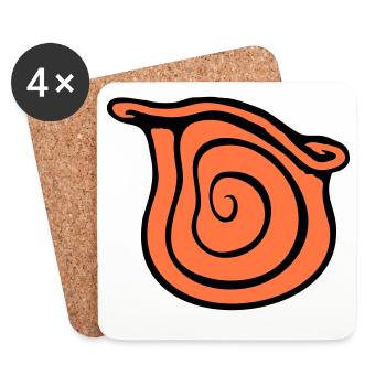 coquille d’escargot escargot insecte maison spirale cool - Dessous de verre (lot de 4) - blanc - Devant
