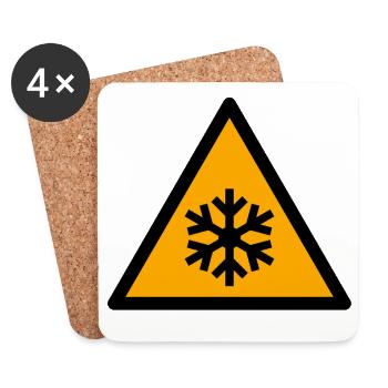 Eiskalt | Schneeflocke im Dreieck - Untersetzer (4er-Set) - Weiß - Vorne