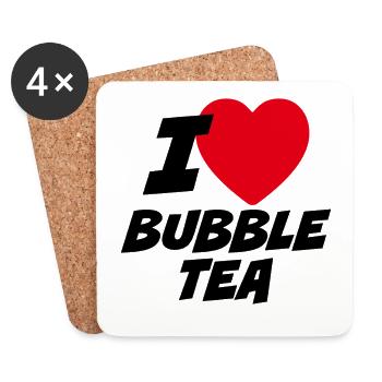 I love bubble tea - Coasters (set of 4) - white - Front