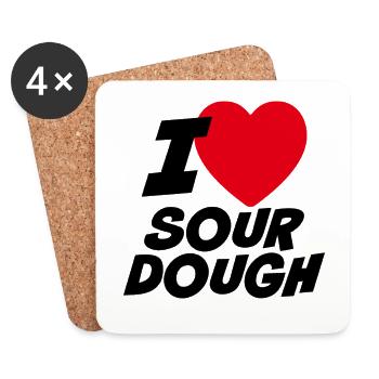 I love sourdough - Coasters (set of 4) - white - Front