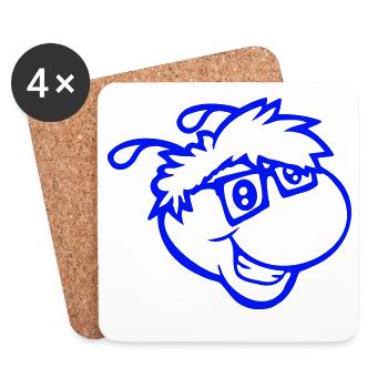 Nerd Caterpillar Intelligent Geek Worm Horn-rimmed Glasses Smart - Coasters (set of 4) - white - Front