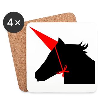 Einhorn Hut - Untersetzer (4er-Set) - Weiß - Vorne