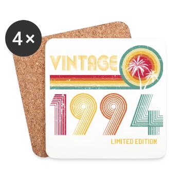 Vintage 90s Retro Sunset Design - Coasters (set of 4) - white - Front
