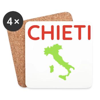 Carte italienne avec lettrage Chieti - Dessous de verre (lot de 4) - blanc - Devant
