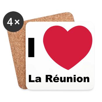 I love La Réunion - Dessous de verre (lot de 4) - blanc - Devant