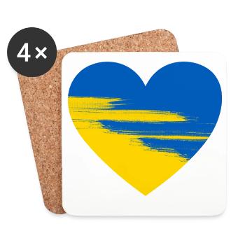 Ukraine Heart - Coasters (set of 4) - white - Front