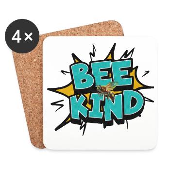 Bee Kind Anti-Mobbing Einheitstag Freundlichkeit B - Untersetzer (4er-Set) - Weiß - Vorne