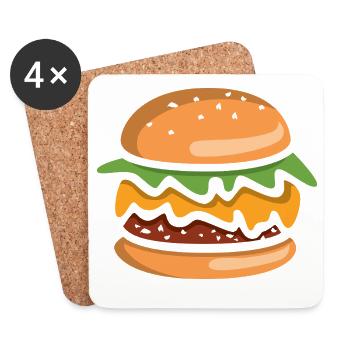 Cheeseburger Comic Burger - Dessous de verre (lot de 4) - blanc - Devant