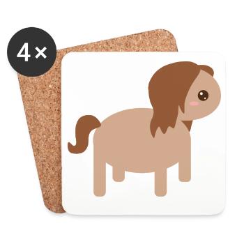 Unique Horse Character Illustration - Coasters (set of 4) - white - Front