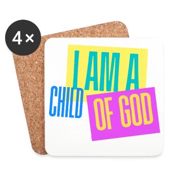 Je suis un enfant de Dieu - Design chrétien coloré - Dessous de verre (lot de 4) - blanc - Devant