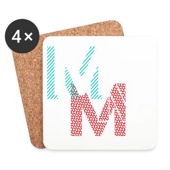 M Lettering Gifts - Untersetzer (4er-Set) - Weiß - Vorne