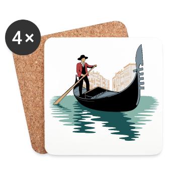 Venetian Gondola Adventure - Coasters (set of 4) - white - Front