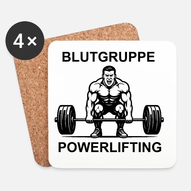 Powerlifting Motivation - Untersetzer (4er-Set) - Weiß