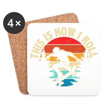 C’est comme ça que je roule le skateboard - Dessous de verre (lot de 4) - blanc - Devant