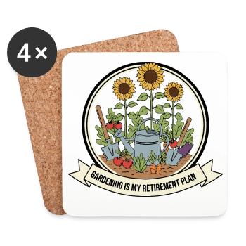 Jardinage Mon plan de retraite - Dessous de verre (lot de 4) - blanc - Devant