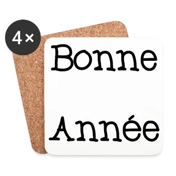 BONNE ANNEE. SAINT SYLVESTRE. MEILLEURS VOEUX - Dessous de verre (lot de 4) - blanc - Devant