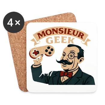 Mr. Geek Retro Game - Coasters (set of 4) - white - Front
