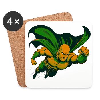 Superhero Vertex in Flight - Coasters (set of 4) - white - Front