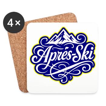 Après-ski Mountains Alps - Coasters (set of 4) - white - Front