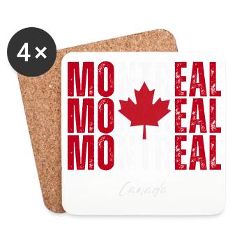 Montréal Canada, j’adore Montréal - Dessous de verre (lot de 4) - blanc - Devant