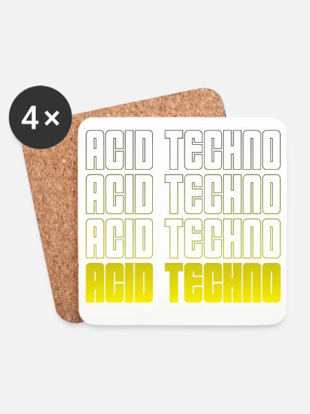 Acid Techno Wiederholung Gradient - Untersetzer (4er-Set) - Weiß