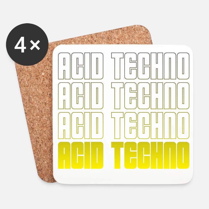 Acid Techno Wiederholung Gradient - Untersetzer (4er-Set) - Weiß