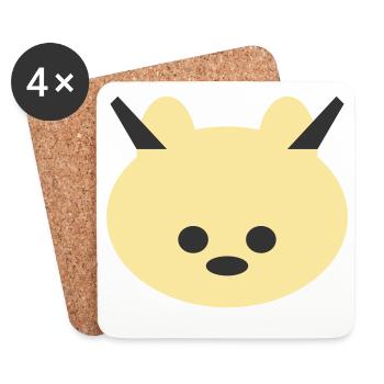 Horned Bear Cuddly Icon - Coasters (set of 4) - white - Front