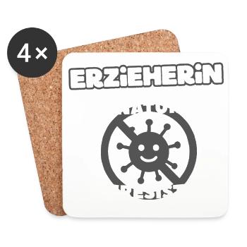 Educator naturally germ-resistant - Coasters (set of 4) - white - Front