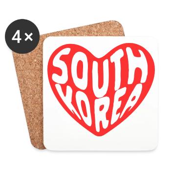 South Korea Herz Design – Liebe zu Korea - Untersetzer (4er-Set) - Weiß - Vorne