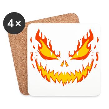 Enfer Crâne Sourire - Dessous de verre (lot de 4) - blanc - Devant