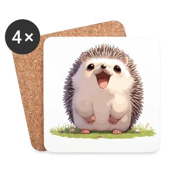 Igel - Untersetzer (4er-Set) - Weiß - Vorne